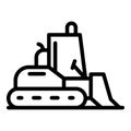 Building bulldozer icon, outline style