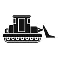 Building bulldozer icon, simple style