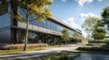 Building, business park modern office. Royalty Free Stock Photo