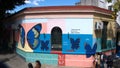 Building with butterflies painted on it