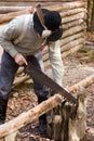 Building a cabin Royalty Free Stock Photo