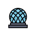 Building, Canada, City, Dome  Flat Color Icon. Vector icon banner Template Royalty Free Stock Photo