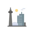 Building, Canada, City, Famous City, Toronto Flat Color Icon. Vector icon banner Template