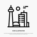 Building, Canada, City, Famous City, Toronto Line Icon Vector