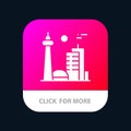 Building, Canada, City, Famous City, Toronto Mobile App Button. Android and IOS Glyph Version