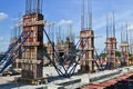 Building cement pillar in construct site
