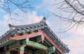 Building with ceramic tiled oriental roof