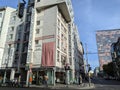 Building by check point Charlie, former border between east and west Berlin Royalty Free Stock Photo