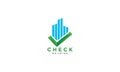 Building with checklist mark abstract logo vector icon illustration design