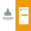 Building, Christmas, Church, Spring Grey Logo Design and Business Card Template