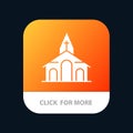 Building, Christmas, Church, Spring Mobile App Button. Android and IOS Glyph Version