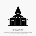 Building, Christmas, Church, Spring solid Glyph Icon vector Royalty Free Stock Photo