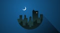 Building Cityscape Night Vector Illustration Concept