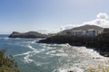 Cliffs of lekeitio a sunny day with the blue sea