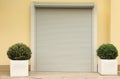 Building with closed roller shutter door.  design Royalty Free Stock Photo