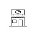 Building, coffee outline icon. Element of architecture illustration. Premium quality graphic design outline icon. Signs and symbol