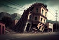 The building collapses after the earthquake. AI Generated