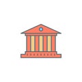 building with columns dusk style line icon. Element of banking icon for mobile concept and web apps. Dusk style building with colu Royalty Free Stock Photo