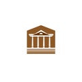 Building with columns logo. Royalty Free Stock Photo