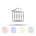 building columns multi color style icon. Simple thin line, outline vector of travel icons for ui and ux, website or mobile Royalty Free Stock Photo