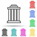 building with columns multi color style icon. Simple thin line, outline vector of web icons for ui and ux, website or mobile Royalty Free Stock Photo