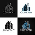 Building company set logotype