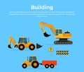 Building Concept Banner Flat Design Vector