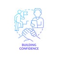 Building confidence blue gradient concept icon Royalty Free Stock Photo