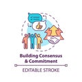 Building consensus and commitment concept icon