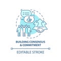 Building consensus and commitment concept icon
