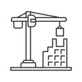 Building, constructing linear icon