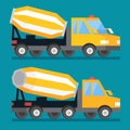 Building construction concrete mixer truck. Cement transportation vector machine. Royalty Free Stock Photo