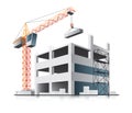 Building construction with crane Royalty Free Stock Photo