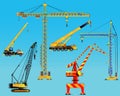 Building construction cranes set. Vector Royalty Free Stock Photo