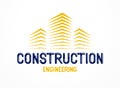 Building construction design element vector logo or icon, real estate realty theme. Royalty Free Stock Photo