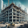 Building construction development in progress ai generated