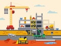 Building Construction Flat Design Vector Concept Royalty Free Stock Photo