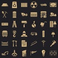 Building construction icons set, simple style Royalty Free Stock Photo