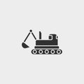 Building, construction, industry, caterpillar, icon, flat illustration isolated vector sign symbol - construction tools icon Royalty Free Stock Photo