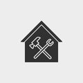 Building, construction, industry, maintenance, icon, flat illustration isolated vector sign symbol - construction tools icon Royalty Free Stock Photo