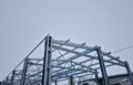 Building construction from metal trusses. lattice structure of the frame of