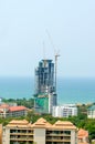 Building construction near sea Royalty Free Stock Photo