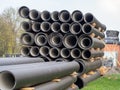 Building construction progress pipes waiting for installing Royalty Free Stock Photo