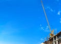 Building construction site with crane tower machinery Royalty Free Stock Photo