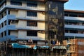 Building construction site, foreman and workers Royalty Free Stock Photo