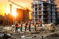 building construction site, industrial development, construction site engineering, Royalty Free Stock Photo