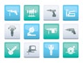 Building and Construction Tools icons over color background Royalty Free Stock Photo