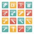 Building and Construction Tools icons over colored background Royalty Free Stock Photo