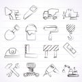 Building and construction tools icons Royalty Free Stock Photo