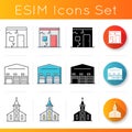 Building constructions icons set